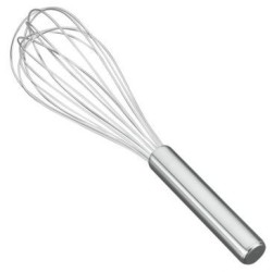 Fouet acier inox manche plein 25 cm