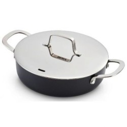 Sauteuse 2 anses revêtue 24 cm + couvercle inox - Maestro