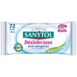Lingettes antiallergènes désinfectantes x48 sanytol