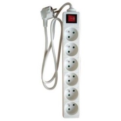 Bloc 6 prises 2p+t 16a +inter blanc