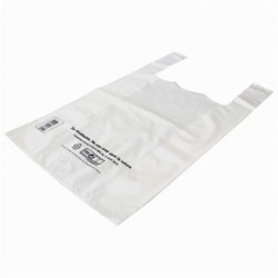 Lot de 100 sacs bretelles Blanc PEHD réutilisables