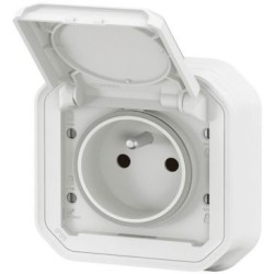 Plexo prise 2p+t encastre blanc complet