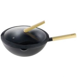 Wok 30 cm avec couvercle - Luxe