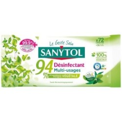 Sanytol lingettes desinfectantes x72 eucalyptus-menthe.