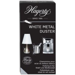 White metal duster chiffon imprégné antibacterien