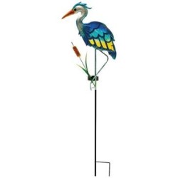 Grande lampe déco 98cm solaire detecteur 8 Leds blanc grue