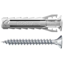 Cheville nylon sx plus 6x50 avec vis blister x10