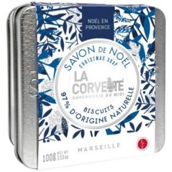 savon de noël biscuits avec boite métal 100g
