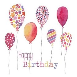 Lot 20 serviettes en papier 33 x 33 cm - Ballons d'Anniversaire