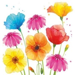 Lot 20 serviettes en papier 33 x 33 cm - Fleurs d'Été