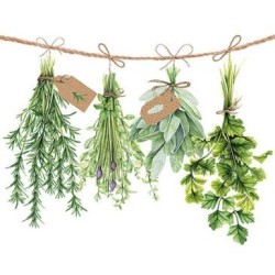 Lot 20 serviettes en papier 33 x 33 cm - Herbes Aromatiques