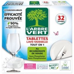 Arbre vert tablettes lave vaisselle tout en 1 x32 doses