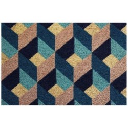 Tapis coco blanchil sur semelle latex 40x60cm géométrie