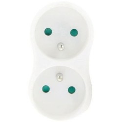 Multiprise 2 x 16A blanc lot de 2