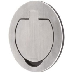 Prise ronde 16A 2p + t IP55 alu brossé