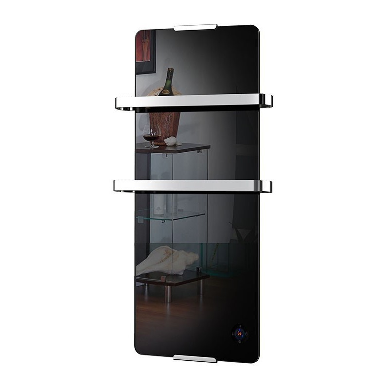 Radiateur sèche serviette Noir 900W avec thermostat électronique