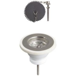 Bonde d'évier avec grille inox Ø60mm avec bouchon