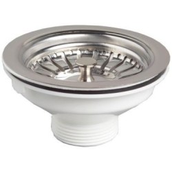 Bonde evier inox avec panier sans trop plein 90mm
