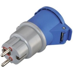 Adaptateur mâle 16A vers femelle IEC 16A 2P+T 250V