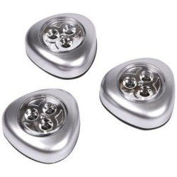 Veilleuse led argenté 3 ampoules x 3