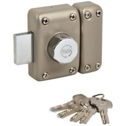 Verrou de porte à bouton cylindre ø23 mm longeur 50 mm beige