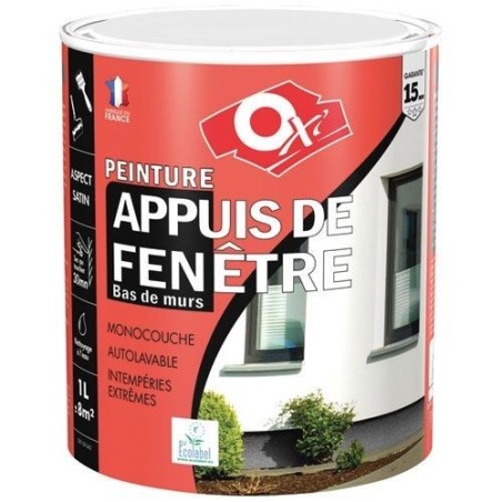 Peinture appuis fenêtre 1l blanc 15ans