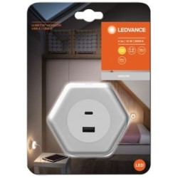 Veilleuse Lunetta Hexagon prise usb blanc chaud