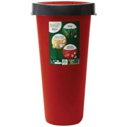 Poubelle City push 25 L rouge rubis