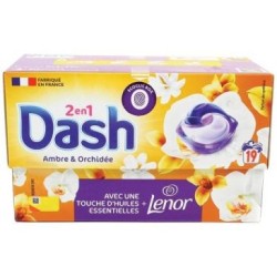 Lessive pods Dash ambre orchidée tout-en-1 x 19