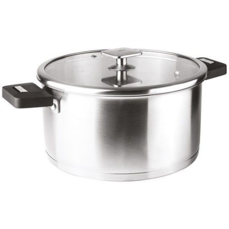 Set 3 casseroles inox 16 / 18 / 20 cm + poignée Noire - Combi