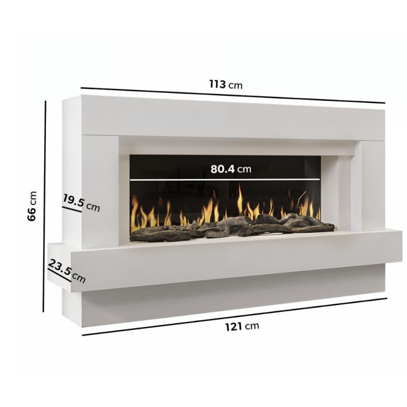 Cheminée électrique Linéa à poser - Son du crépitement des flammes