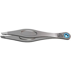 Pince à épiler sablée 100 mm bords biais