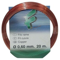 Fil de cuivre souple - ép.0.6 mm - L : 20 m - couronne