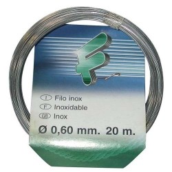 Fil d'acier inoxydable AISI 304 - ép.0.6 mm - L : 20 m - couronne