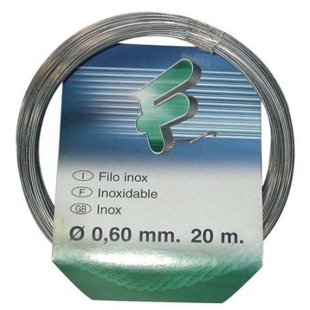 Fil d'acier inoxydable AISI 304 - ép.0.6 mm - L : 20 m - couronne