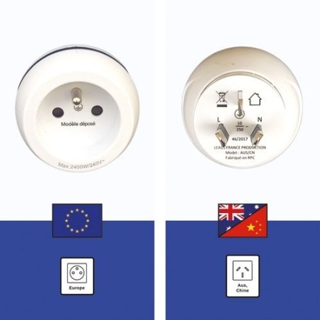 Adaptateur de voyage - France/Australie et Chine