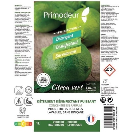 3D Nettoyant Désinfectant Surodorant 1 litre Parfum Citron Vert