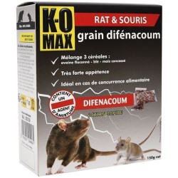 Appât 3 céréales - rats et souris - grain difénacoum - 150 g - en sachets-d