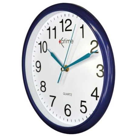 Pendule à quartz - murale - D : 26 cm - coloris assortis