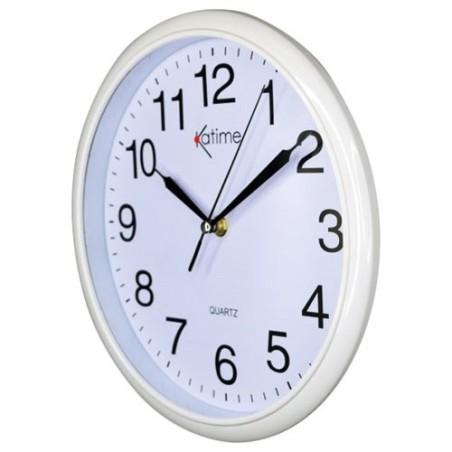 Pendule à quartz - murale - D : 26 cm - coloris assortis
