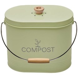 Seau à compost ovale 7 L Vert Sauge