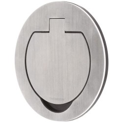 Prise de sol étanche ronde 2P+T 16A IP55 métal brossé