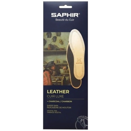 Semelles Cuir de mouton & charbon Luxe - Taille 39