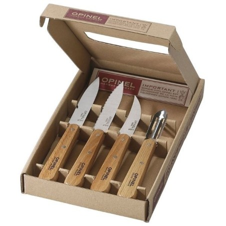 Coffret de 4 couteaux de cuisine - Naturel Hêtre Les Essentiels