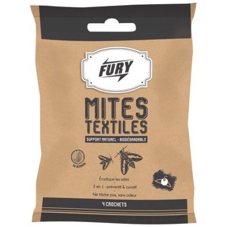 Fury crochets anti mites textiles x4