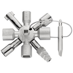 Clé universelle pour armoires de commande - 10 profilés - 2 croix - 1 clé