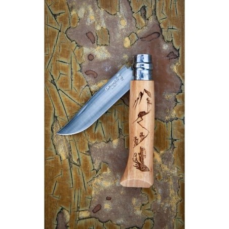 Couteau Randonnée - Tradition N°8 Gravure Sport