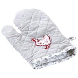 Gant coton poule et fleur