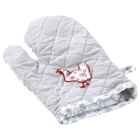Gant coton poule et fleur