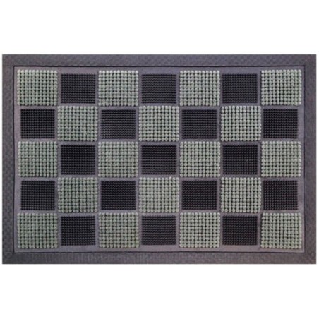 Tapis picot floqué 40x60 noir/gris